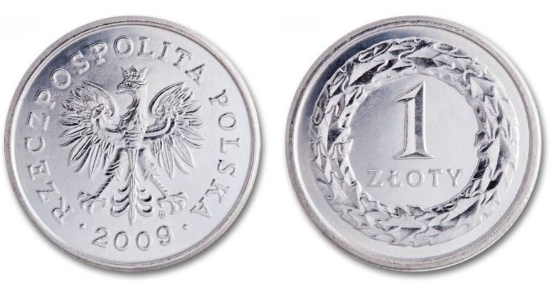 Moneta 1 zł w obiegu od 1995 r.